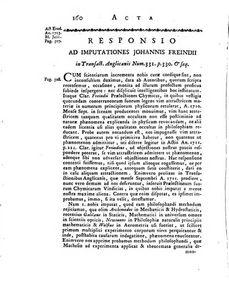 Opuscula omnia actis eruditorum lipsiensibus inserta, quae ad universam mathesim, physicam, medicinam, anatomiam, chirurgiam et philologiam pertinent; nec non epitomae si quae materia vel criticis animadversionibus celebriores