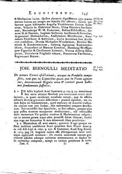 Opuscula omnia actis eruditorum lipsiensibus inserta, quae ad universam mathesim, physicam, medicinam, anatomiam, chirurgiam et philologiam pertinent; nec non epitomae si quae materia vel criticis animadversionibus celebriores