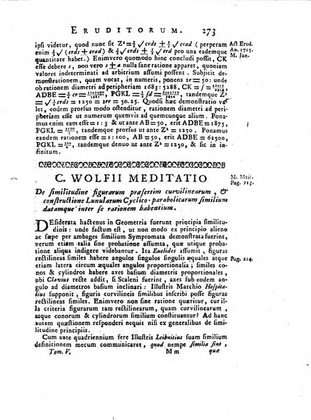 Opuscula omnia actis eruditorum lipsiensibus inserta, quae ad universam mathesim, physicam, medicinam, anatomiam, chirurgiam et philologiam pertinent; nec non epitomae si quae materia vel criticis animadversionibus celebriores