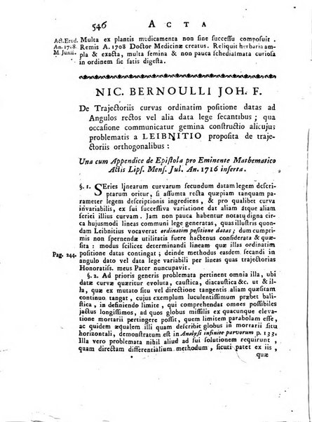 Opuscula omnia actis eruditorum lipsiensibus inserta, quae ad universam mathesim, physicam, medicinam, anatomiam, chirurgiam et philologiam pertinent; nec non epitomae si quae materia vel criticis animadversionibus celebriores