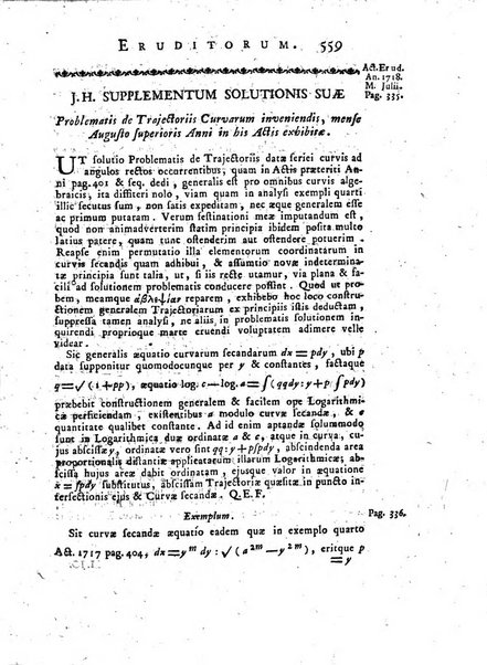 Opuscula omnia actis eruditorum lipsiensibus inserta, quae ad universam mathesim, physicam, medicinam, anatomiam, chirurgiam et philologiam pertinent; nec non epitomae si quae materia vel criticis animadversionibus celebriores