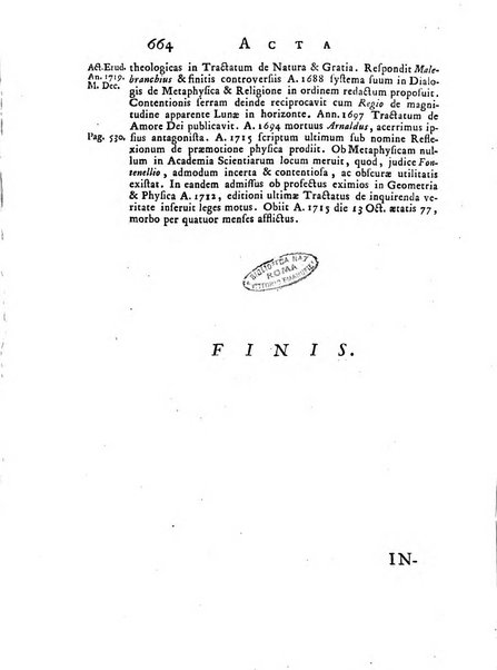 Opuscula omnia actis eruditorum lipsiensibus inserta, quae ad universam mathesim, physicam, medicinam, anatomiam, chirurgiam et philologiam pertinent; nec non epitomae si quae materia vel criticis animadversionibus celebriores