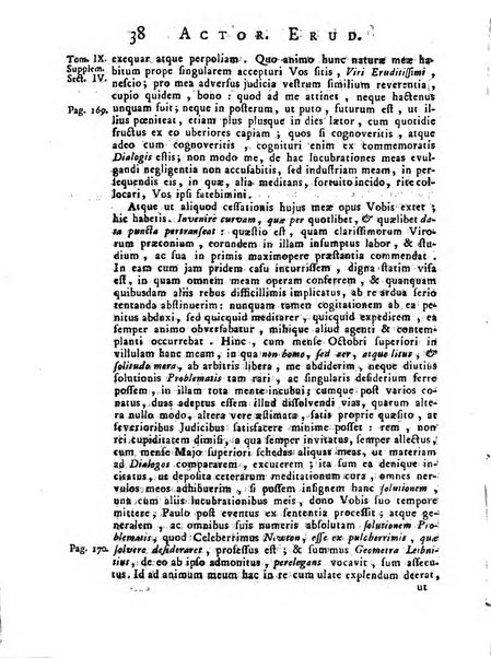 Opuscula omnia actis eruditorum lipsiensibus inserta, quae ad universam mathesim, physicam, medicinam, anatomiam, chirurgiam et philologiam pertinent; nec non epitomae si quae materia vel criticis animadversionibus celebriores