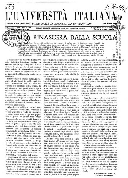 L'università italiana quindicinale di informazioni universitarie