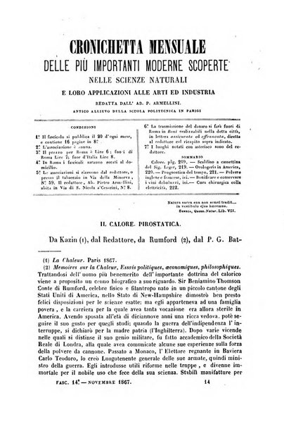 Cronichetta mensuale delle piu importanti moderne scoperte nelle scienze naturali e loro applicazioni alle arti ed industria