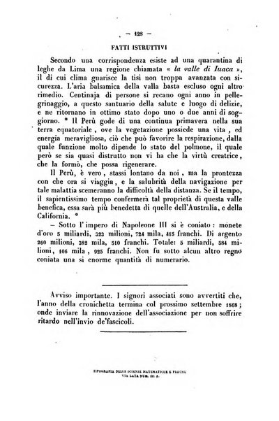 Cronichetta mensuale delle piu importanti moderne scoperte nelle scienze naturali e loro applicazioni alle arti ed industria