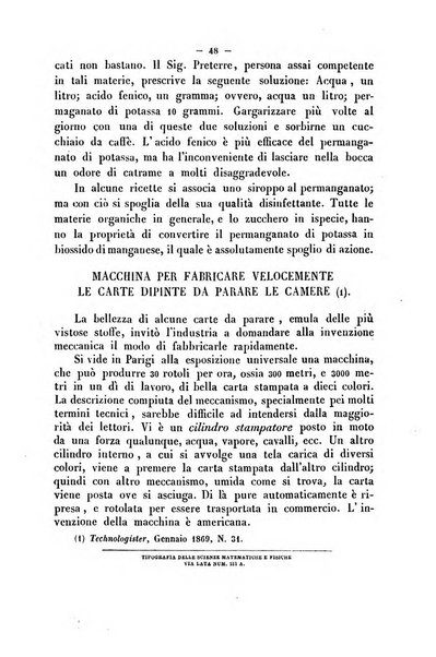 Cronichetta mensuale delle piu importanti moderne scoperte nelle scienze naturali e loro applicazioni alle arti ed industria