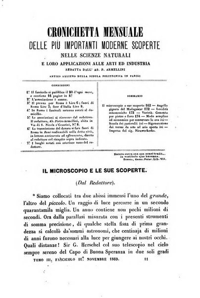 Cronichetta mensuale delle piu importanti moderne scoperte nelle scienze naturali e loro applicazioni alle arti ed industria