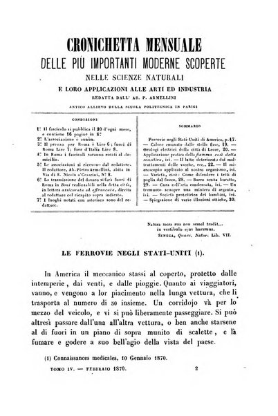 Cronichetta mensuale delle piu importanti moderne scoperte nelle scienze naturali e loro applicazioni alle arti ed industria