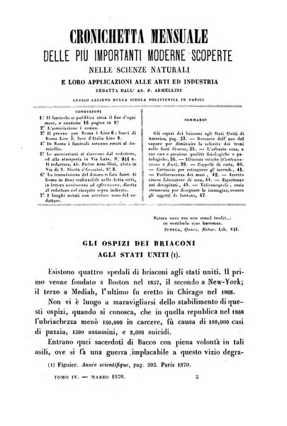 Cronichetta mensuale delle piu importanti moderne scoperte nelle scienze naturali e loro applicazioni alle arti ed industria