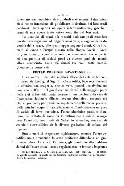 Cronichetta mensuale delle piu importanti moderne scoperte nelle scienze naturali e loro applicazioni alle arti ed industria