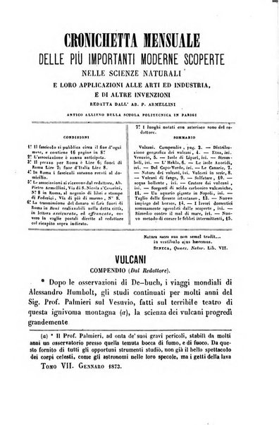 Cronichetta mensuale delle piu importanti moderne scoperte nelle scienze naturali e loro applicazioni alle arti ed industria