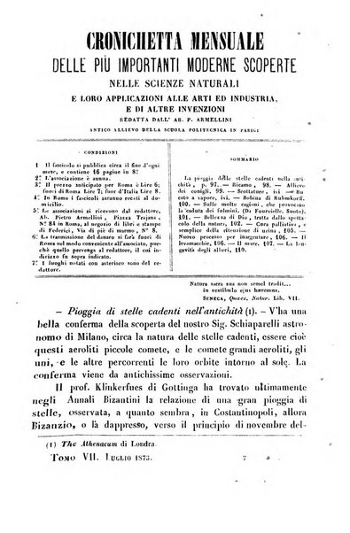 Cronichetta mensuale delle piu importanti moderne scoperte nelle scienze naturali e loro applicazioni alle arti ed industria