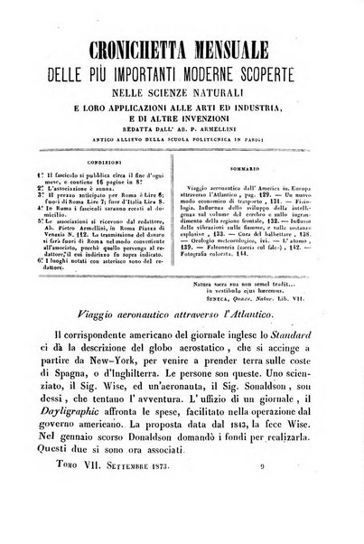 Cronichetta mensuale delle piu importanti moderne scoperte nelle scienze naturali e loro applicazioni alle arti ed industria