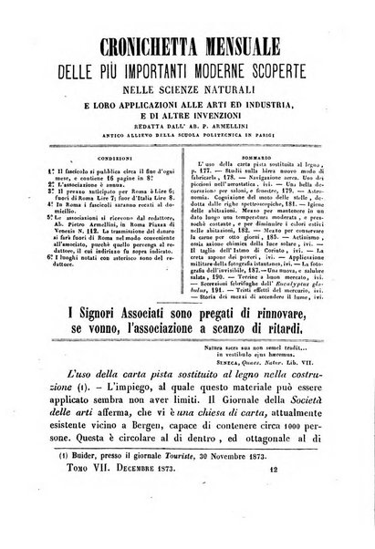 Cronichetta mensuale delle piu importanti moderne scoperte nelle scienze naturali e loro applicazioni alle arti ed industria