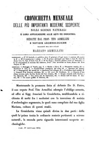 Cronichetta mensuale delle piu importanti moderne scoperte nelle scienze naturali e loro applicazioni alle arti ed industria