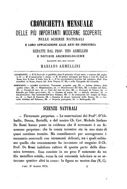 Cronichetta mensuale delle piu importanti moderne scoperte nelle scienze naturali e loro applicazioni alle arti ed industria