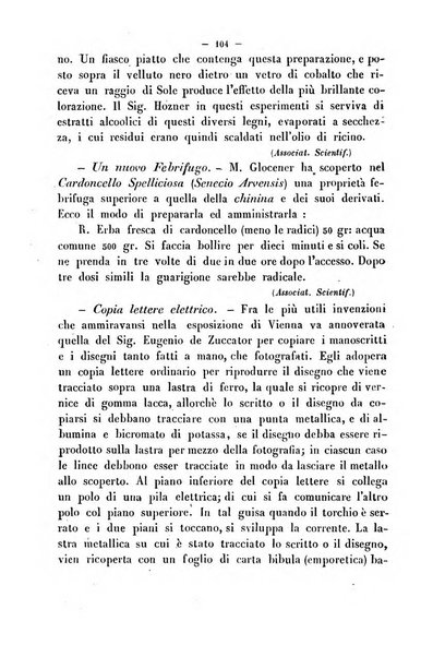 Cronichetta mensuale delle piu importanti moderne scoperte nelle scienze naturali e loro applicazioni alle arti ed industria