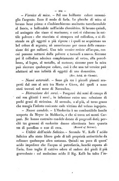 Cronichetta mensuale delle piu importanti moderne scoperte nelle scienze naturali e loro applicazioni alle arti ed industria