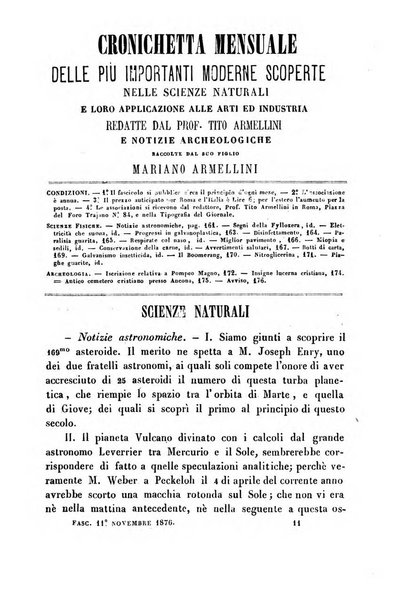 Cronichetta mensuale delle piu importanti moderne scoperte nelle scienze naturali e loro applicazioni alle arti ed industria