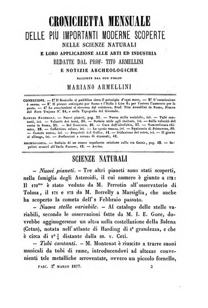 Cronichetta mensuale delle piu importanti moderne scoperte nelle scienze naturali e loro applicazioni alle arti ed industria