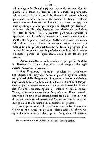 Cronichetta mensuale delle piu importanti moderne scoperte nelle scienze naturali e loro applicazioni alle arti ed industria