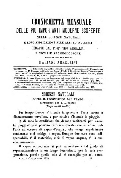 Cronichetta mensuale delle piu importanti moderne scoperte nelle scienze naturali e loro applicazioni alle arti ed industria