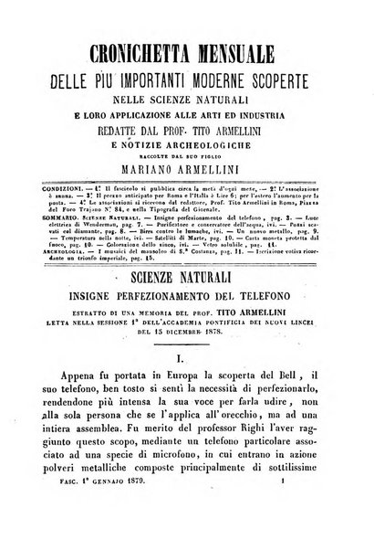 Cronichetta mensuale delle piu importanti moderne scoperte nelle scienze naturali e loro applicazioni alle arti ed industria