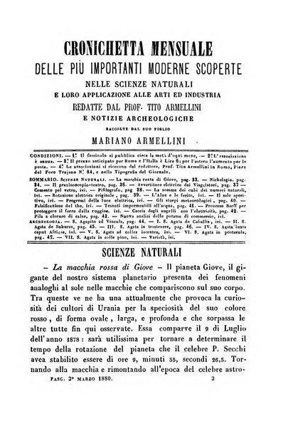 Cronichetta mensuale delle piu importanti moderne scoperte nelle scienze naturali e loro applicazioni alle arti ed industria