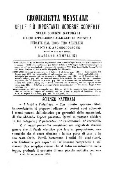 Cronichetta mensuale delle piu importanti moderne scoperte nelle scienze naturali e loro applicazioni alle arti ed industria