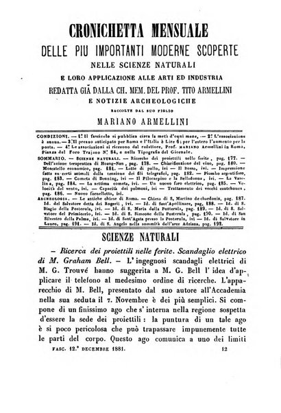 Cronichetta mensuale delle piu importanti moderne scoperte nelle scienze naturali e loro applicazioni alle arti ed industria