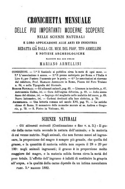 Cronichetta mensuale delle piu importanti moderne scoperte nelle scienze naturali e loro applicazioni alle arti ed industria