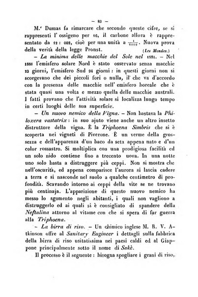 Cronichetta mensuale delle piu importanti moderne scoperte nelle scienze naturali e loro applicazioni alle arti ed industria