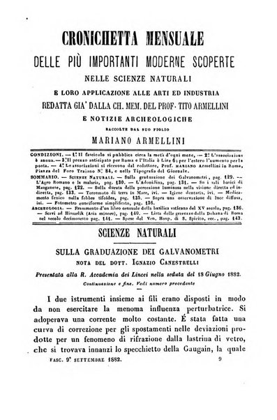 Cronichetta mensuale delle piu importanti moderne scoperte nelle scienze naturali e loro applicazioni alle arti ed industria