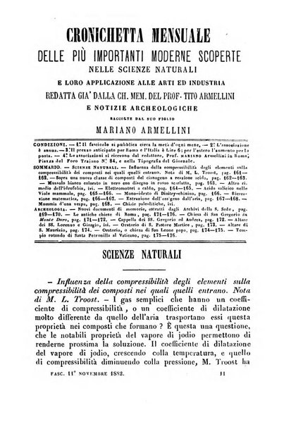 Cronichetta mensuale delle piu importanti moderne scoperte nelle scienze naturali e loro applicazioni alle arti ed industria