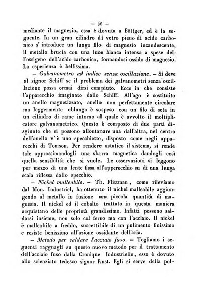 Cronichetta mensuale delle piu importanti moderne scoperte nelle scienze naturali e loro applicazioni alle arti ed industria