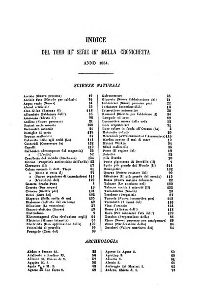 Cronichetta mensuale delle piu importanti moderne scoperte nelle scienze naturali e loro applicazioni alle arti ed industria