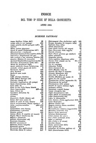 Cronichetta mensuale delle piu importanti moderne scoperte nelle scienze naturali e loro applicazioni alle arti ed industria
