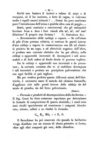 Cronichetta mensuale delle piu importanti moderne scoperte nelle scienze naturali e loro applicazioni alle arti ed industria