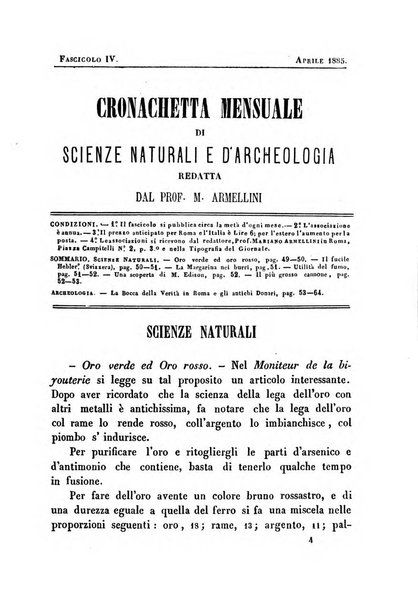 Cronichetta mensuale delle piu importanti moderne scoperte nelle scienze naturali e loro applicazioni alle arti ed industria