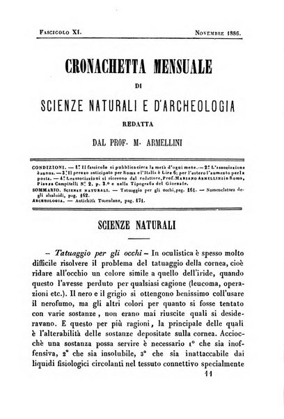 Cronichetta mensuale delle piu importanti moderne scoperte nelle scienze naturali e loro applicazioni alle arti ed industria