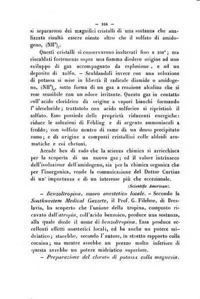 Cronichetta mensuale delle piu importanti moderne scoperte nelle scienze naturali e loro applicazioni alle arti ed industria