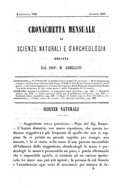 Cronichetta mensuale delle piu importanti moderne scoperte nelle scienze naturali e loro applicazioni alle arti ed industria