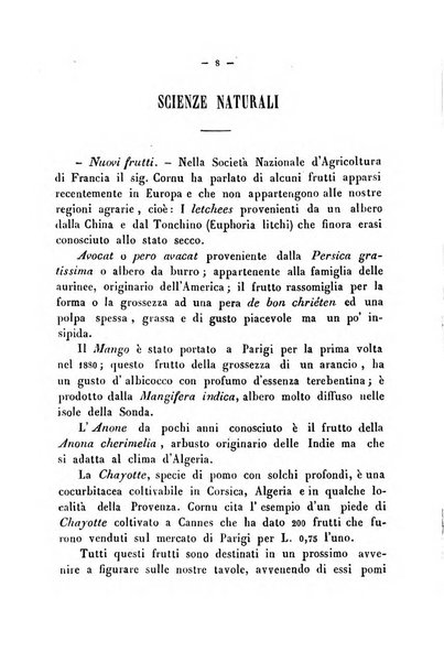 Cronichetta mensuale delle piu importanti moderne scoperte nelle scienze naturali e loro applicazioni alle arti ed industria