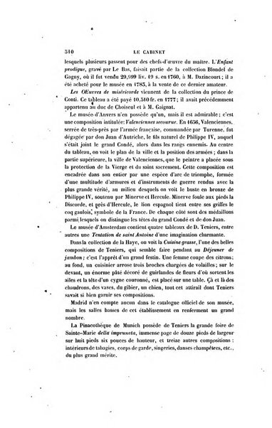 Le cabinet de l'amateur et de l'antiquaire revue des tableaux et des estampes anciennes, des objets d'art, d'antiquite et de curiosite