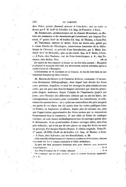 Le cabinet de l'amateur et de l'antiquaire revue des tableaux et des estampes anciennes, des objets d'art, d'antiquite et de curiosite