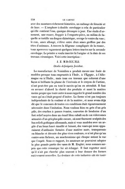 Le cabinet de l'amateur et de l'antiquaire revue des tableaux et des estampes anciennes, des objets d'art, d'antiquite et de curiosite