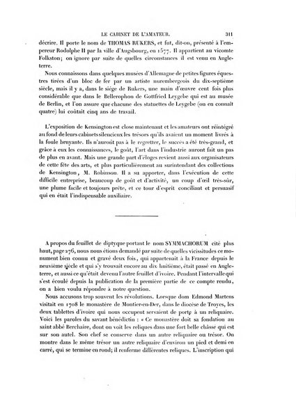 Le cabinet de l'amateur et de l'antiquaire revue des tableaux et des estampes anciennes, des objets d'art, d'antiquite et de curiosite