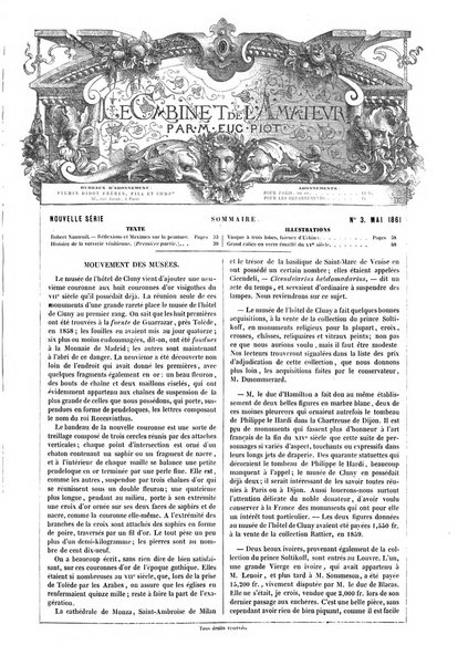 Le cabinet de l'amateur et de l'antiquaire revue des tableaux et des estampes anciennes, des objets d'art, d'antiquite et de curiosite