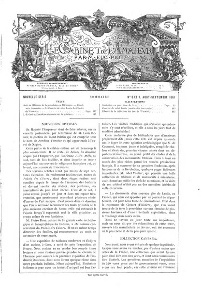 Le cabinet de l'amateur et de l'antiquaire revue des tableaux et des estampes anciennes, des objets d'art, d'antiquite et de curiosite